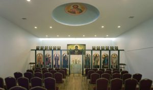 Painted religious artwork adorns the dome