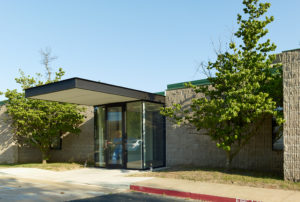 The Northwest Arkansas Free Health Center main entrance from the parking area