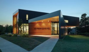 Montessori Elementary entrance at night