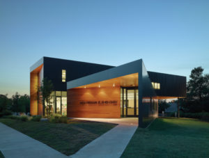 Montessori Elementary entrance at night