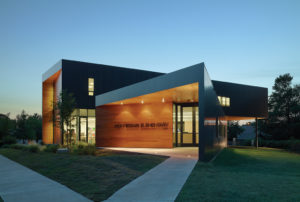 Montessori Elementary entrance at night