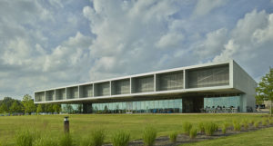 Shelby Farms Park video thumbnail of exterior showing overhanging metal and glass above cut grass field