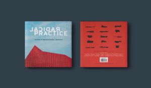 Photograph of front and back covers of the Radical Practice book